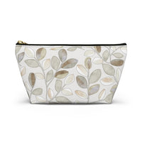 Cherry Plum Leaves Accessory Pouch w T-bottom in Brown